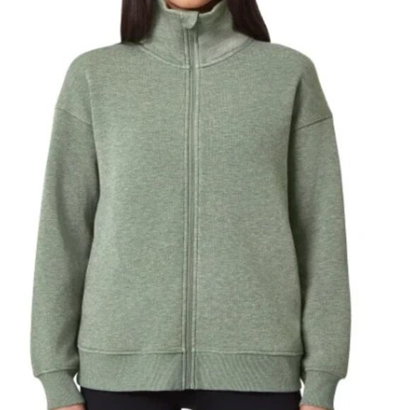 Mondetta Jackets & Blazers - Mondetta Women's Plus Size XXL Heathered Green Full Zip Fleece Jacket NWT